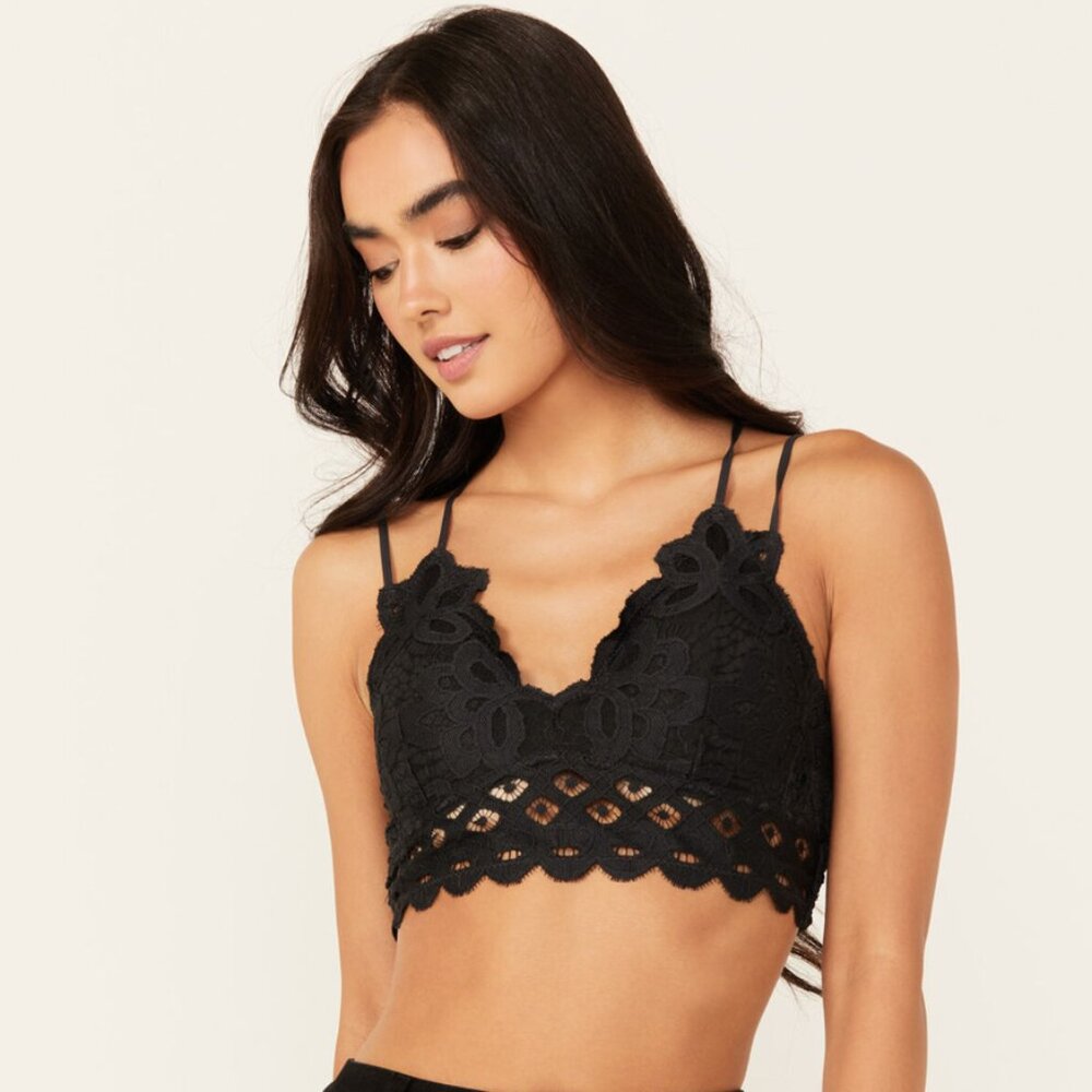 WISHLIST | WOMEN'S STRAPPY LACE APPLIQUE SCALLOP LACE BRALETTE